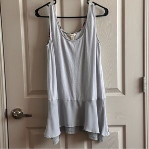 Matilda Jane Light Gray Lace Detail Sleeveless Tunic Top Women’s Size Large